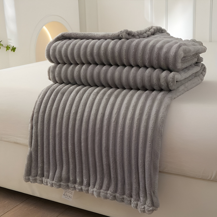 CosyLoom Pledd | Myk Ribbet Fleece Teppe | Pustende & Fluffy | For Alle Sesonger Luvikno