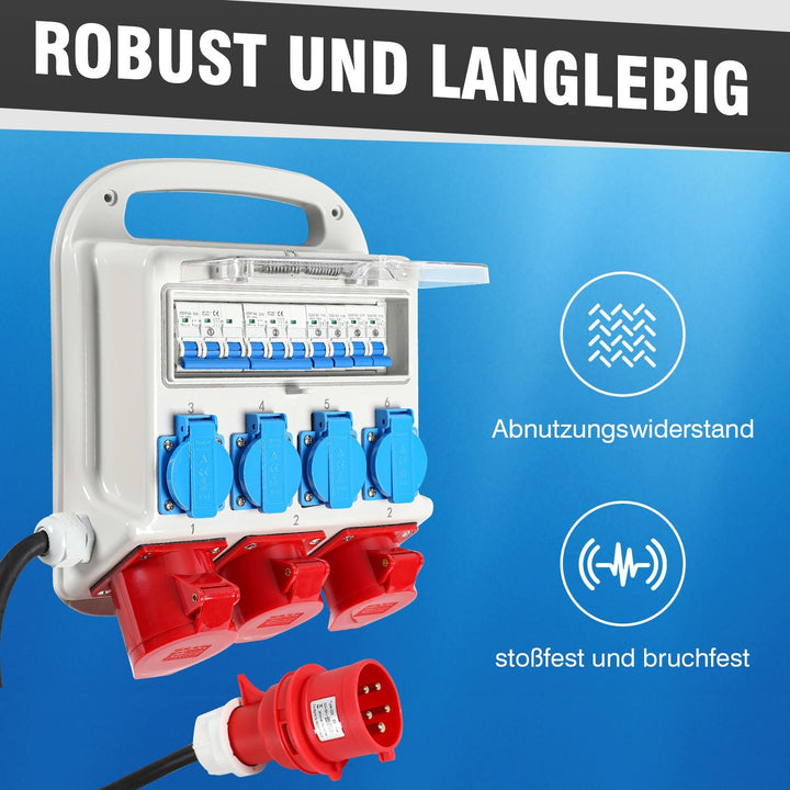 Veggdistrubutør 2 x CEE 16A 400V + 1 x CEE 32A 400V + 4 x 230V 5 Pol | Luvikno