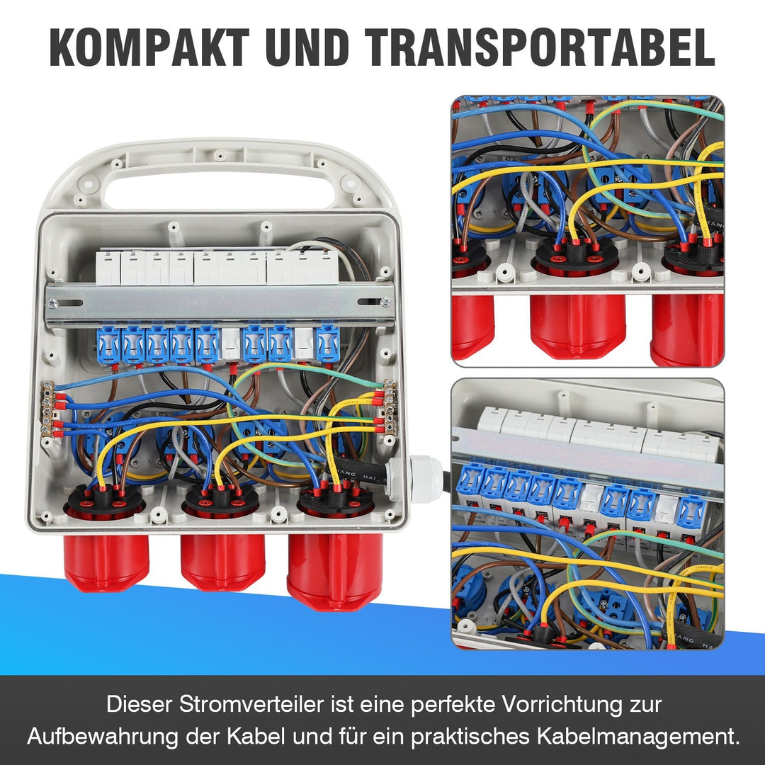 Veggdistrubutør 2 x CEE 16A 400V + 1 x CEE 32A 400V + 4 x 230V 5 Pol | Luvikno