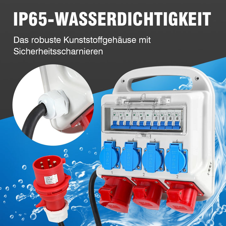 Veggdistrubutør 2 x CEE 16A 400V + 1 x CEE 32A 400V + 4 x 230V 5 Pol | Luvikno