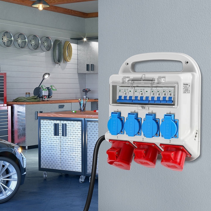 Veggdistrubutør 2 x CEE 16A 400V + 1 x CEE 32A 400V + 4 x 230V 5 Pol | Luvikno