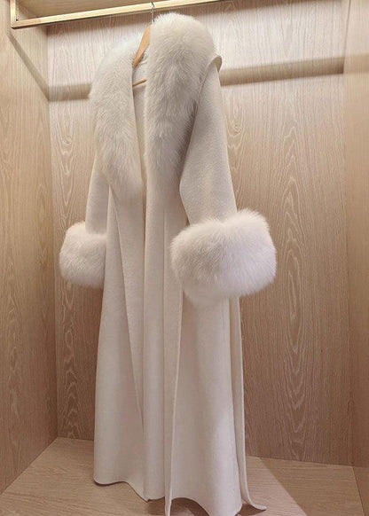 Luvik | Valkoinen solmio Karvakaaoksen kokoinen villakangas patchwork Talvi