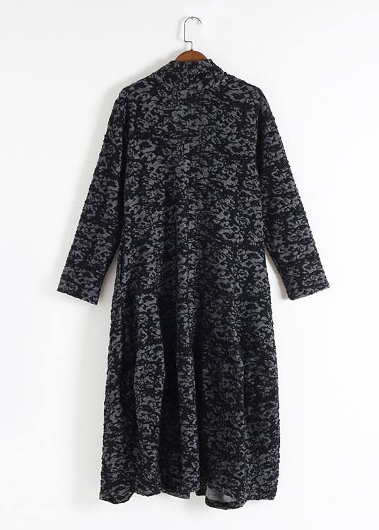 Luvik | Bordeaux jacquard fine mønstre kjole asymmetrisk jakker