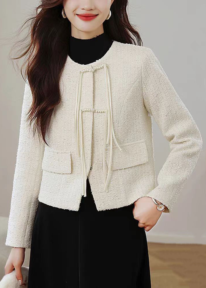 Luvik | Aprikoosit O Kaulus Kiinalainen Puuvilla Takit