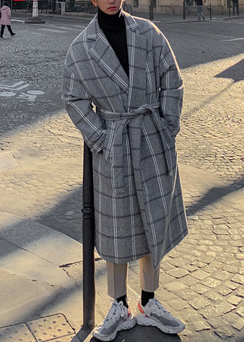 Luvik | Kaffeekaro Vyö kiinnitetty villasta miehille tarkoitetuille takkeille Talvi