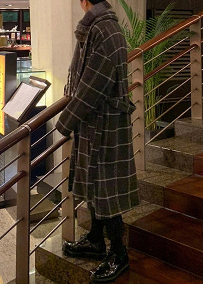 Luvik | Kaffeekaro Vyö kiinnitetty villasta miehille tarkoitetuille takkeille Talvi