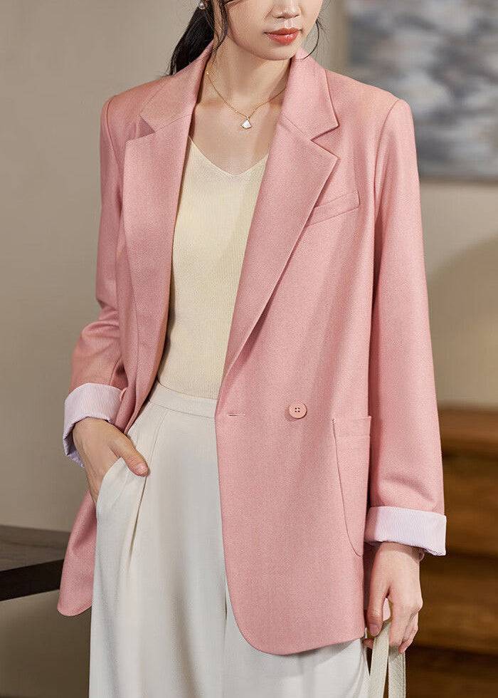 Luvik | Kaksiriviset vaaleanpunaiset spandex-takit käänteillä ja taskuilla