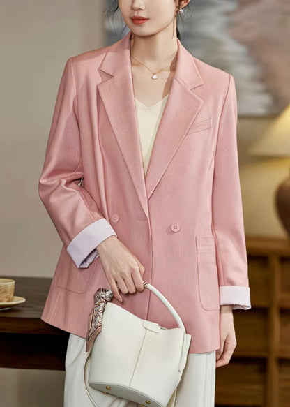 Luvik | Kaksiriviset vaaleanpunaiset spandex-takit käänteillä ja taskuilla