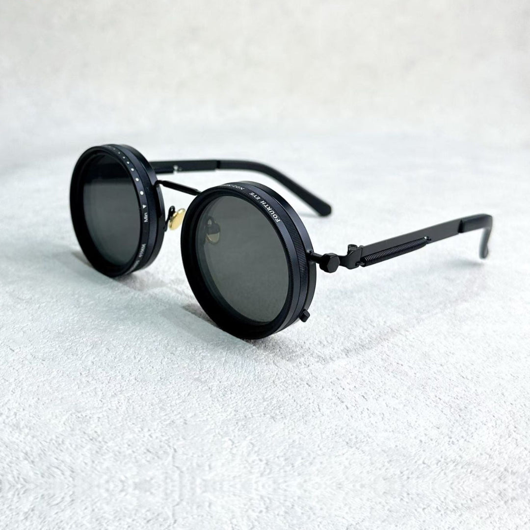 VisionRound Polariserte Solbriller – Unisex Retro Design med Justerbart Lysfilter | Luvikno