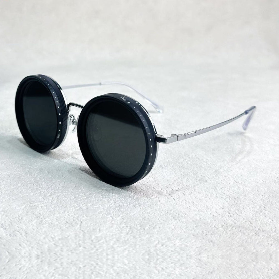 VisionRound polariserte solbriller – Unisex retro design med justerbart lysfilter | Luvikno