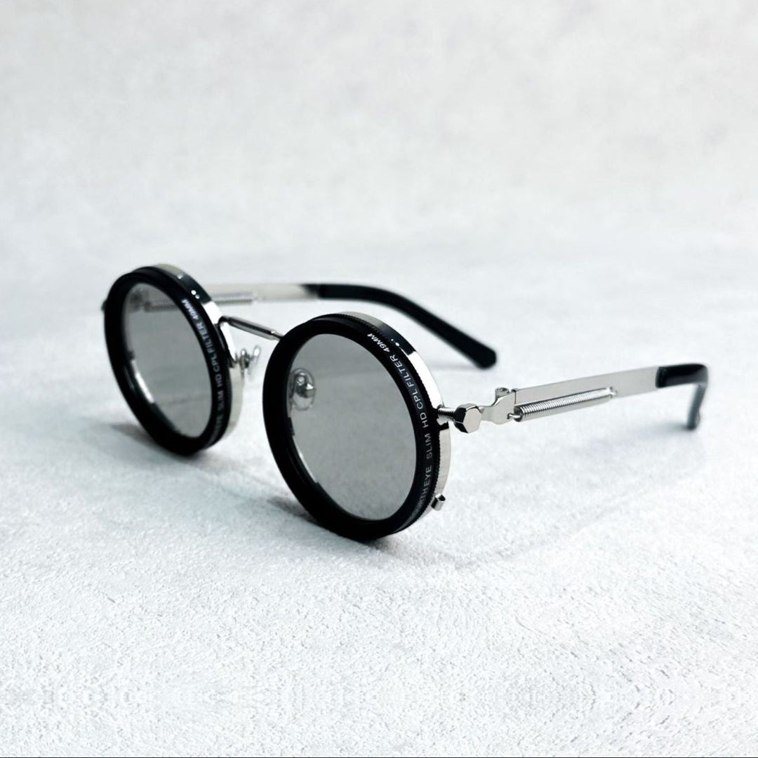 VisionRound polariserte solbriller – Unisex retro design med justerbart lysfilter | Luvikno