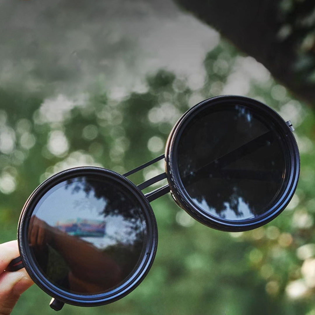 VisionRound polariserte solbriller – Unisex retro design med justerbart lysfilter | Luvikno