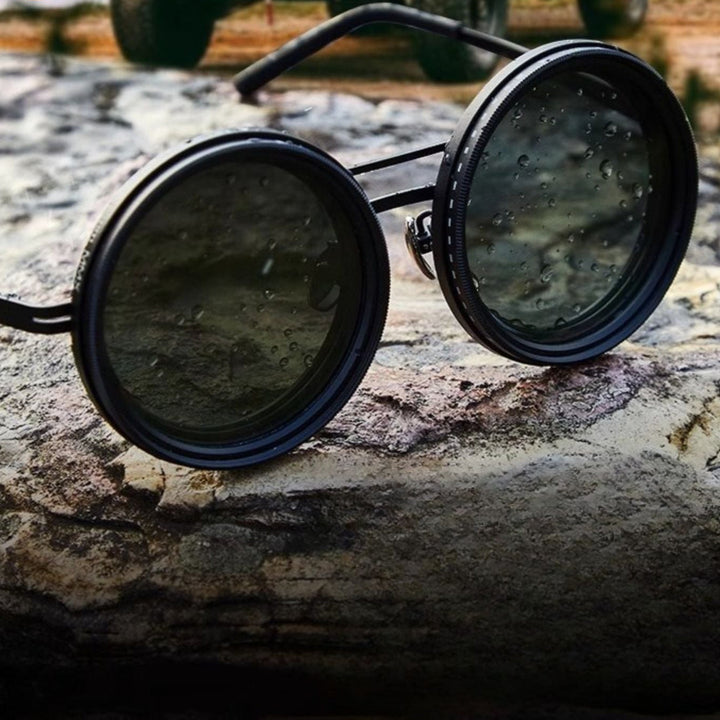 VisionRound Polariserte Solbriller – Unisex Retro Design med Justerbart Lysfilter | Luvikno