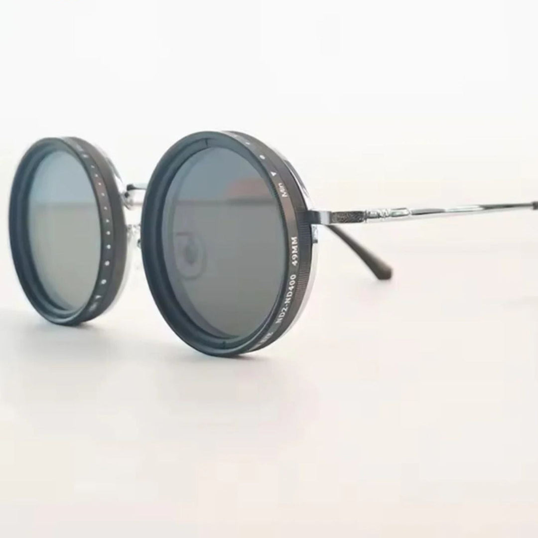 VisionRound polariserte solbriller – Unisex retro design med justerbart lysfilter | Luvikno