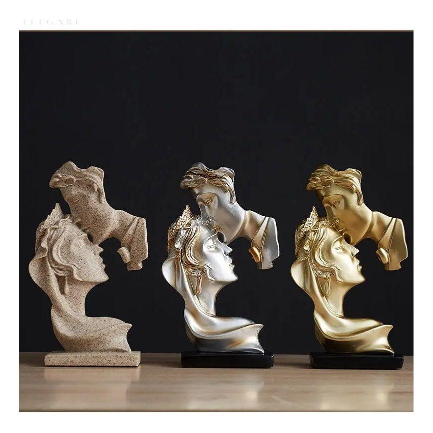 Sweet Kiss - Panneklem-kysende Kjærlighetspar Statue | Luvikno