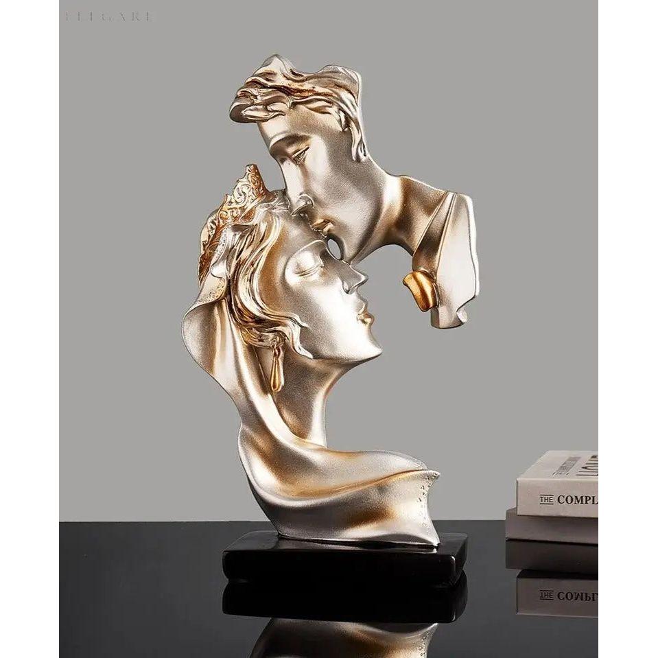 Sweet Kiss - Panneklem-kysende Kjærlighetspar Statue | Luvikno