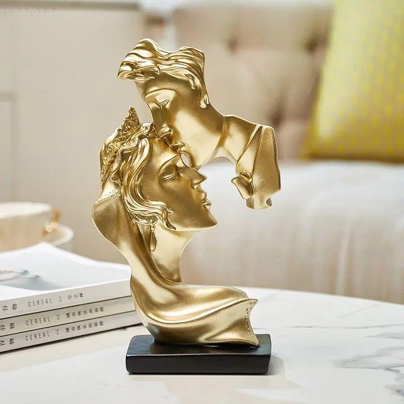 Sweet Kiss - Panneklem-kysende Kjærlighetspar Statue | Luvikno