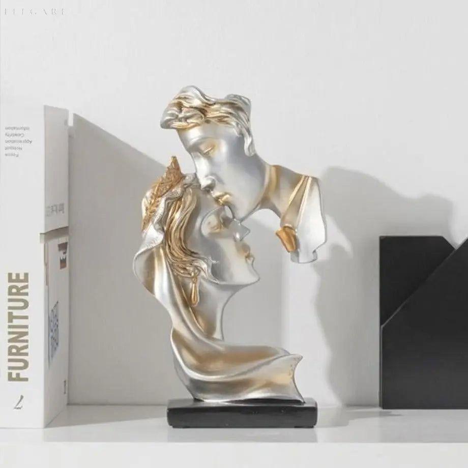 Sweet Kiss - Panneklem-kysende Kjærlighetspar Statue | Luvikno