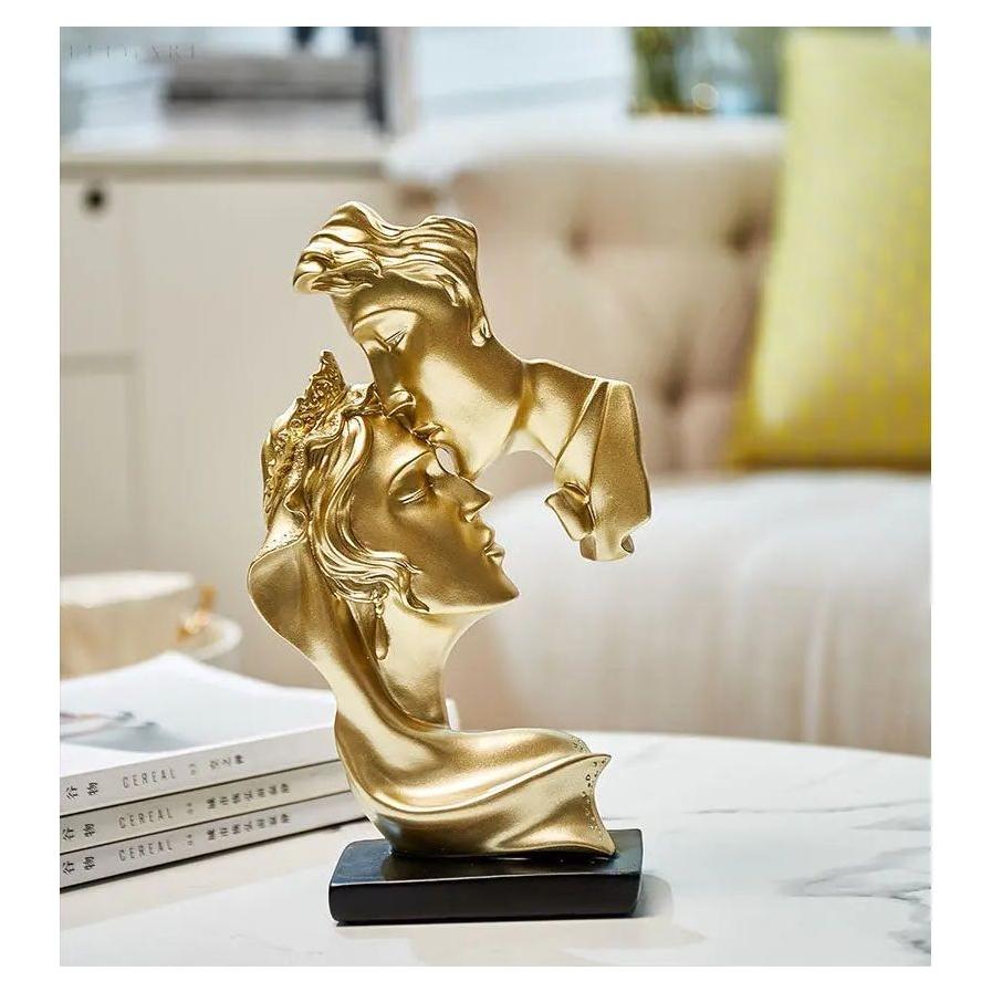 Sweet Kiss - Panneklem-kysende Kjærlighetspar Statue | Luvikno