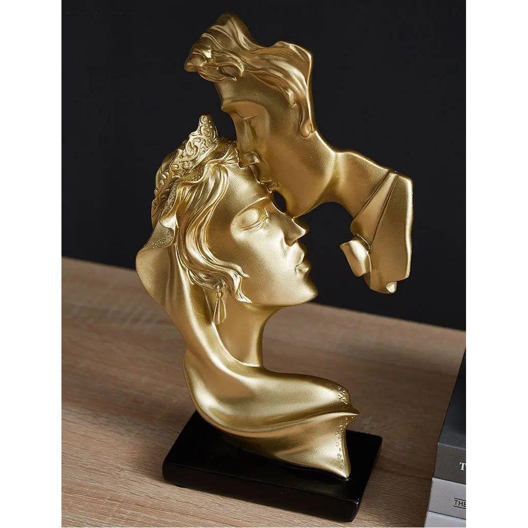 Sweet Kiss - Panneklem-kysende Kjærlighetspar Statue | Luvikno