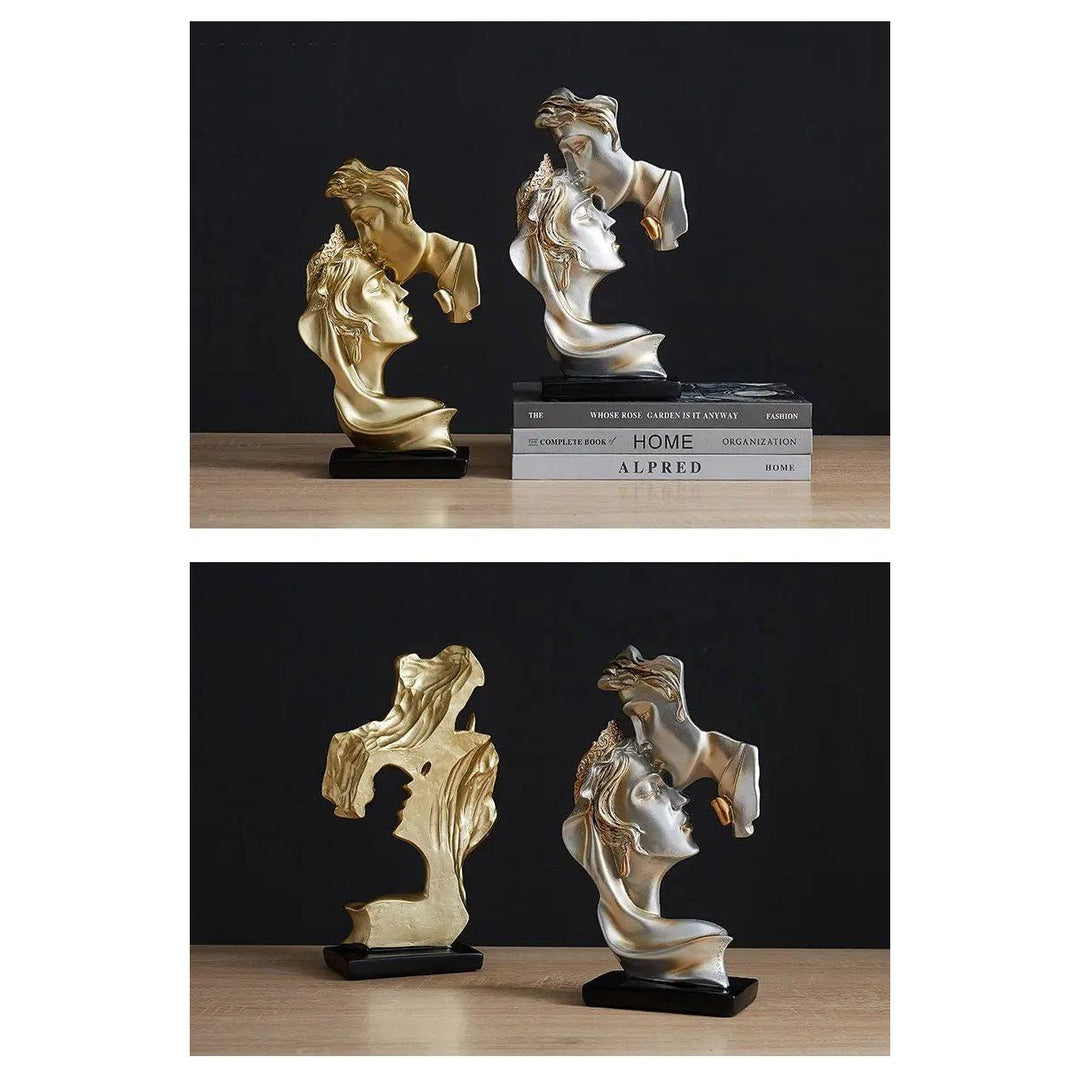 Sweet Kiss - Panneklem-kysende Kjærlighetspar Statue | Luvikno
