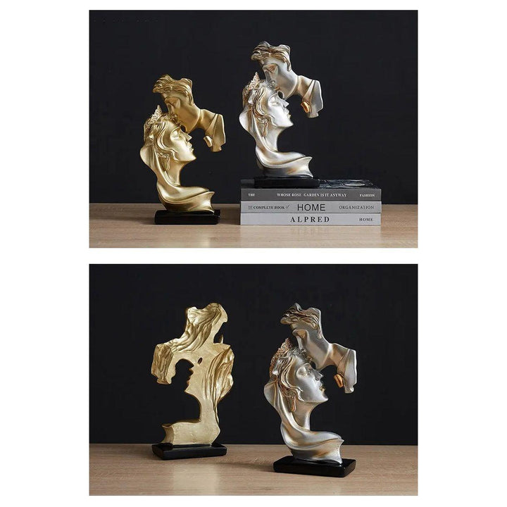 Sweet Kiss - Panneklem-kysende Kjærlighetspar Statue | Luvikno