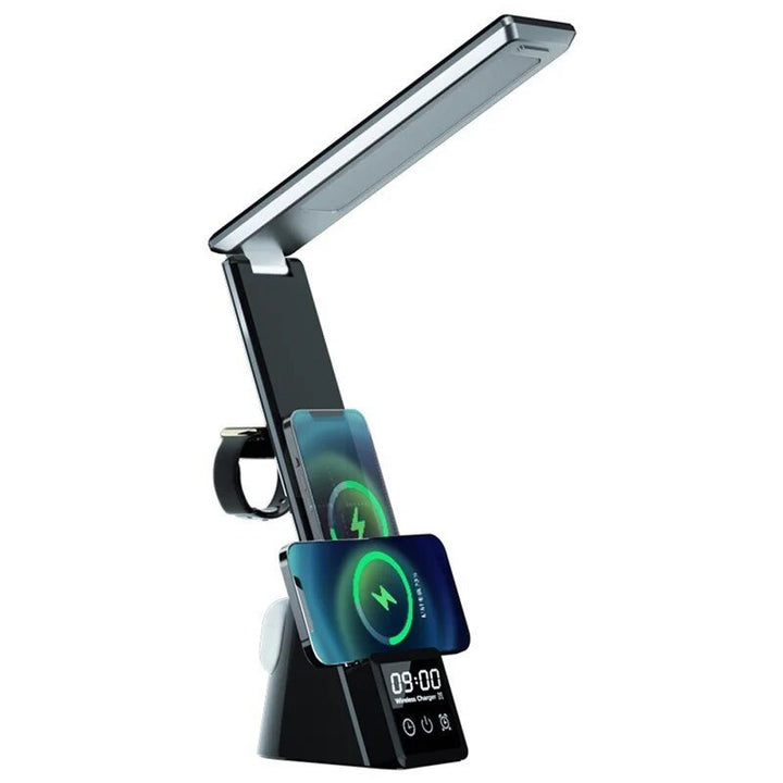 Luvikno | MultiLite Hub - 5-i-1 - Lampe - Trådløs lader - Praktisk vekkerklokke