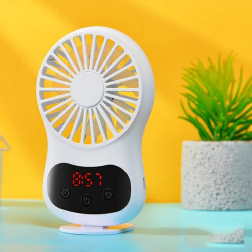 Multifunksjonell Klokke Liten Vifte Kreativ Desktop Mini USB Vifte (Hvit) | Luvikno