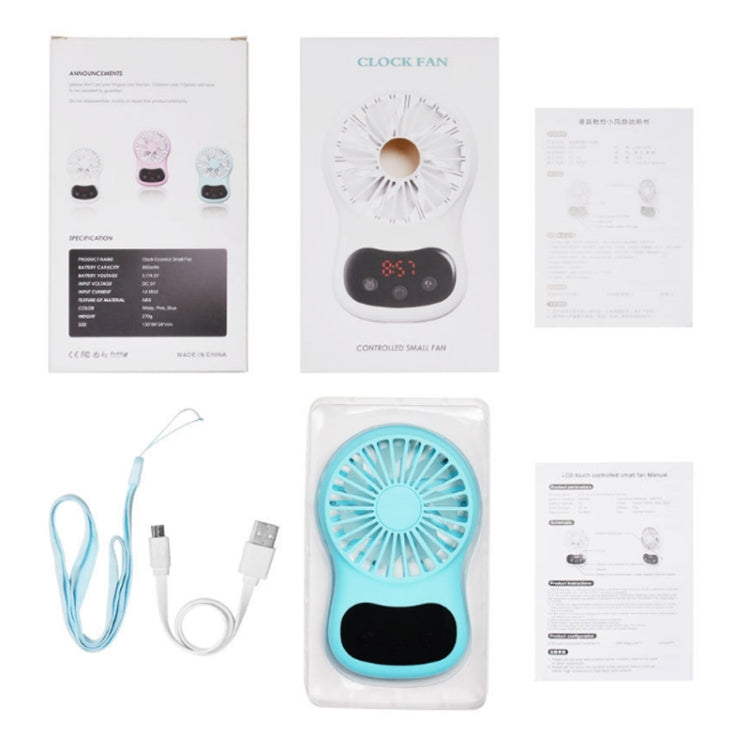 Multifunksjonell Klokke Liten Vifte Kreativ Desktop Mini USB Vifte (Hvit) | Luvikno