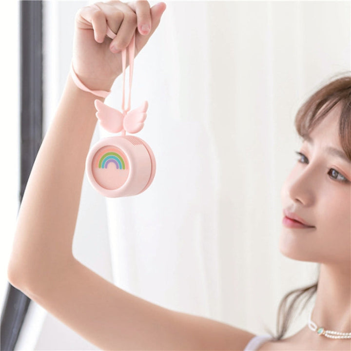 USB Ladevifte Børsteløs Hengehals Mini Sling Faul Fan(Angel Pink) | Luvikno