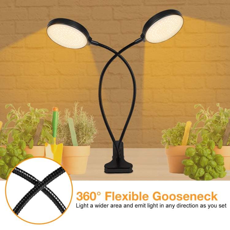 Luvikno | LED Plantevekstlampe USB Fjernkontroll Klips Vanntett Fullt Spektrum Naturlig Hvit Frøplante Lys, Effekt: 45W Tre Hoder