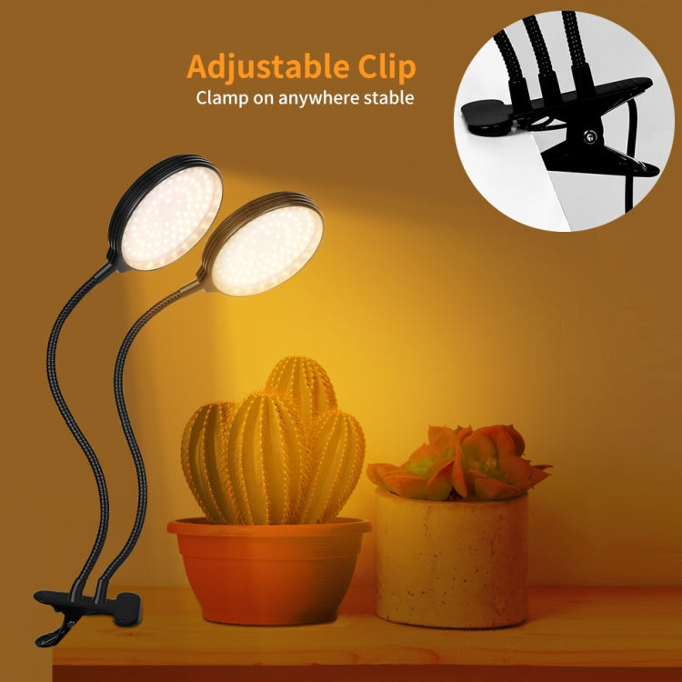 Luvikno | LED Plantevekstlampe USB Fjernkontroll Klips Vanntett Fullt Spektrum Naturlig Hvit Frøplante Lys, Effekt: 45W Tre Hoder