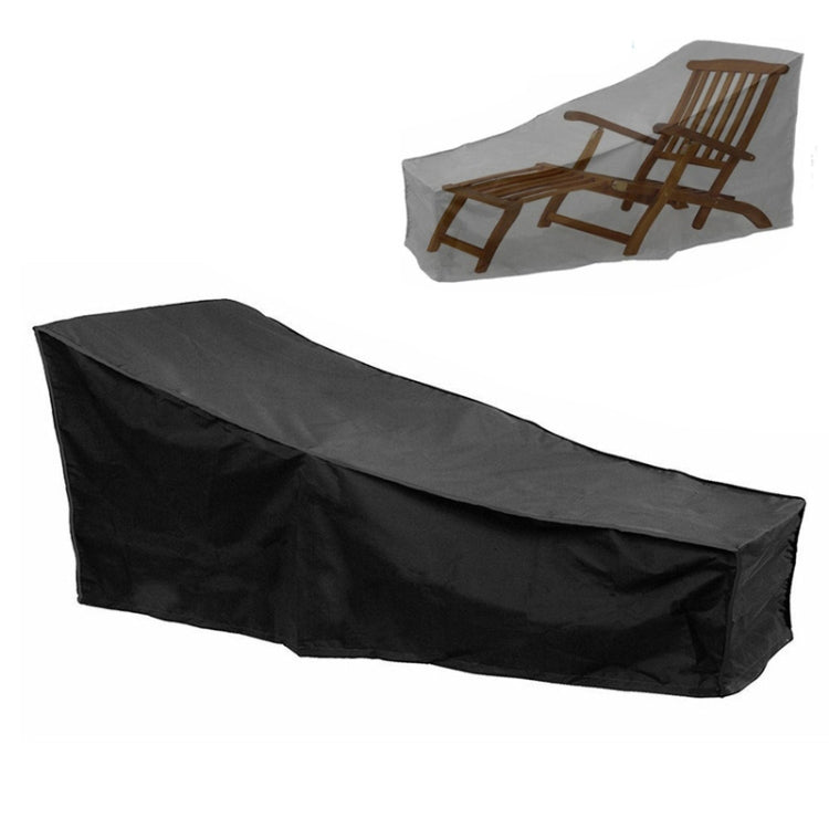 Luvikno | Utendørs Strandstol Støvtett og Vanntett Beskyttelsesdeksel for Rokkestol, Størrelse: 210x75x80cm (Svart+ Sølv)