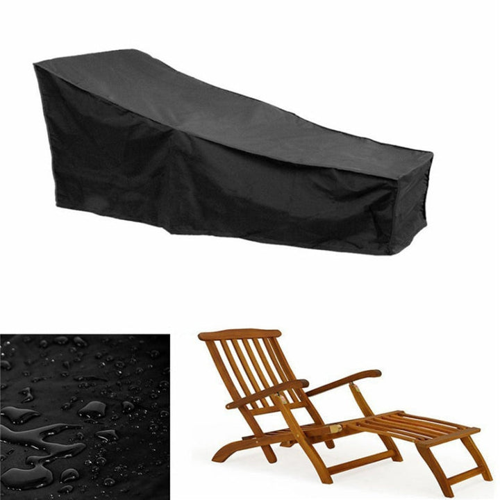 Luvikno | Utendørs Strandstol Støvtett og Vanntett Beskyttelsesdeksel for Rokkestol, Størrelse: 210x75x80cm (Svart+ Sølv)