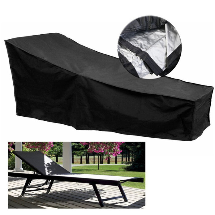 Luvikno | Utendørs Strandstol Støvtett og Vanntett Beskyttelsesdeksel for Rokkestol, Størrelse: 210x75x80cm (Svart+ Sølv)