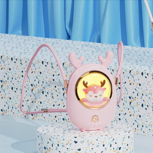 Star Pet Henge Nakke Vifte USB Håndholdt Stille Luminous Vifte (Rosa) | Luvikno