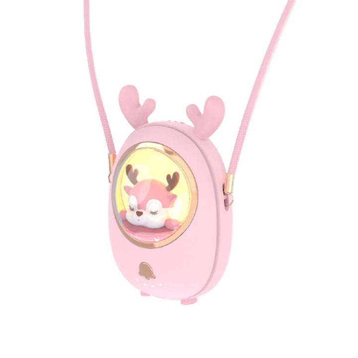 Star Pet Henge Nakke Vifte USB Håndholdt Stille Luminous Vifte (Rosa) | Luvikno