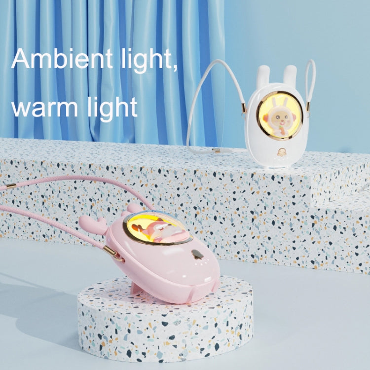 Star Pet Henge Nakke Vifte USB Håndholdt Stille Luminous Vifte (Rosa) | Luvikno