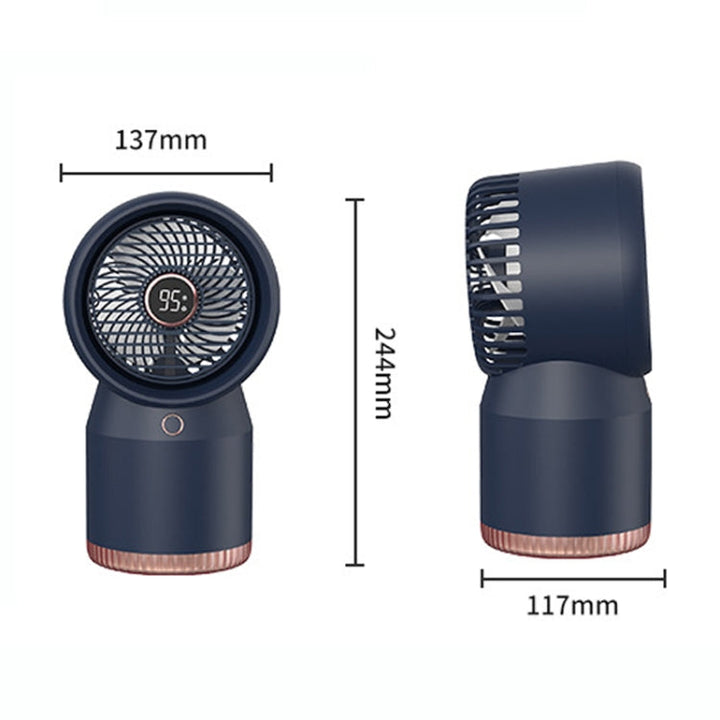 Spray Fuktet LED Digital Skjerm Kontor Hjem Vifte, Stil: 3600mAh Oppladbar(Hvit) | Luvikno