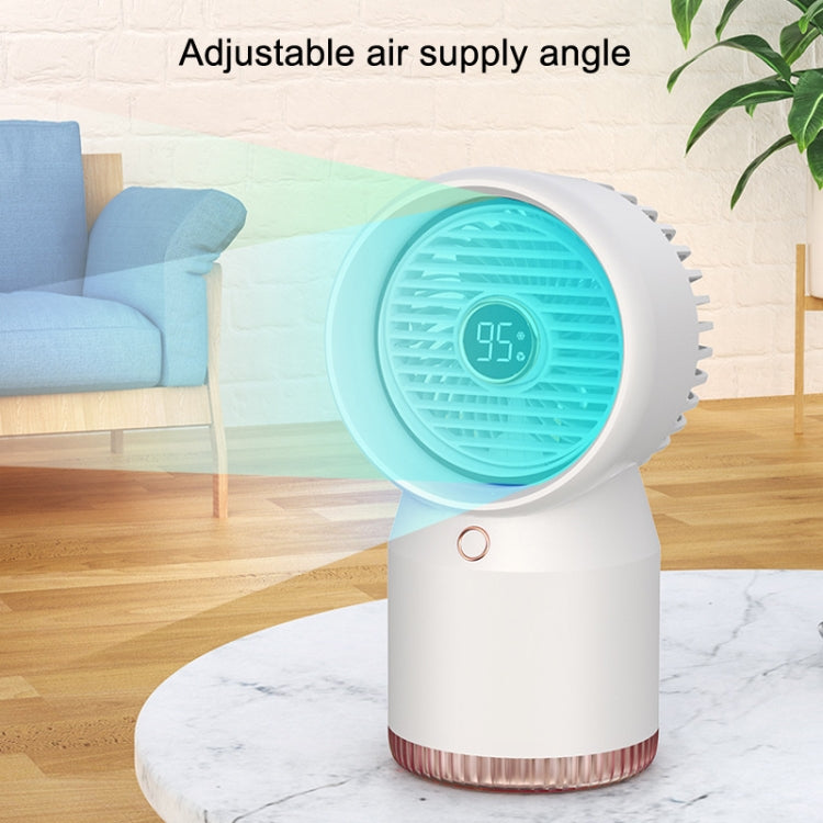 Spray Fuktet LED Digital Skjerm Kontor Hjem Vifte, Stil: 3600mAh Oppladbar(Hvit) | Luvikno
