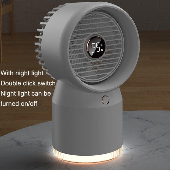 Spray Fuktet LED Digital Skjerm Kontor Hjem Vifte, Stil: 3600mAh Oppladbar(Hvit) | Luvikno