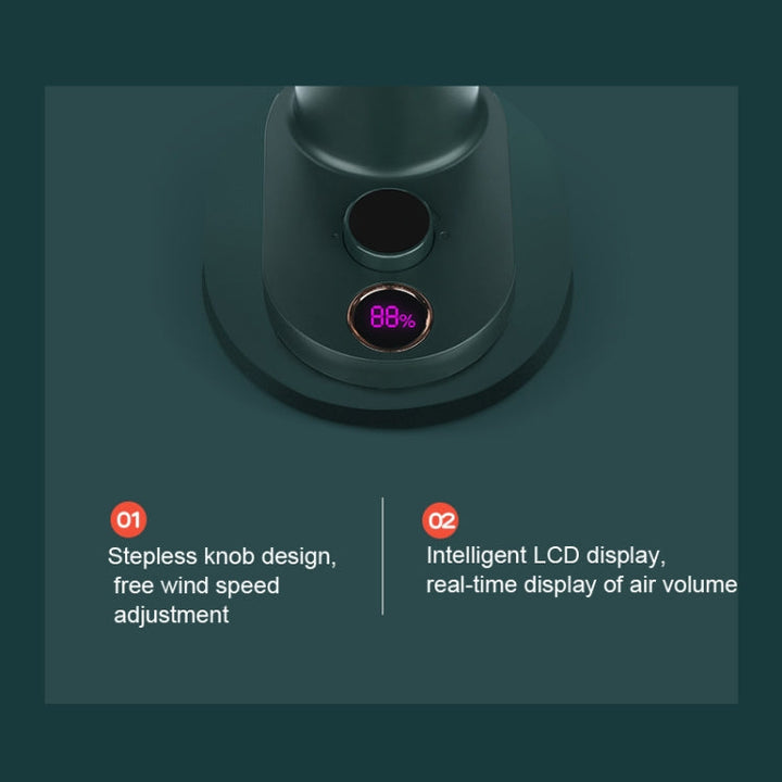 Smart Remote Control Usb Charging Shaking Head Desktop Fan Stroller Clip Fan(Green) | Luvikno
