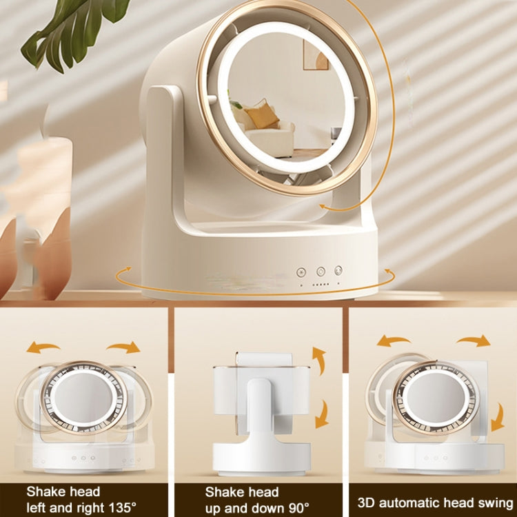 3 I 1 Multifunksjonell Bordvifte med LED Lys Kosmetisk Speil USB Plugg Ikke-Oscillerende | Luvikno