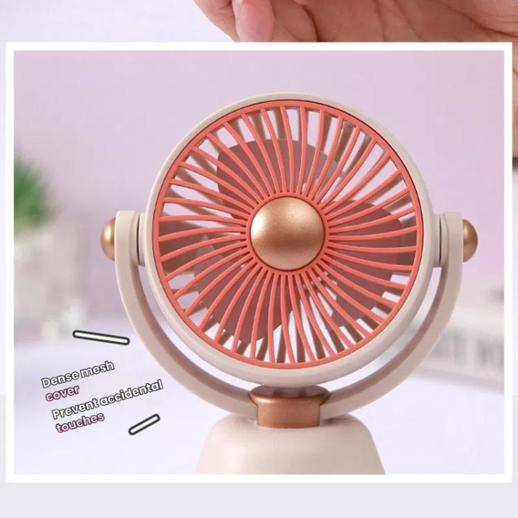 Desktop 100-speed Mini Student Bedroom Fan Portable USB Rechargeable Desktop Small Fan(Beige) | Luvikno