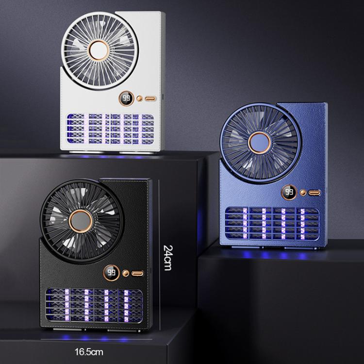 2-i-1 Husholdnings Elektrisk Vifte Myggdreper Lampe LED Digital Bordvifte, Farge: Plug-in Svart | Luvikno