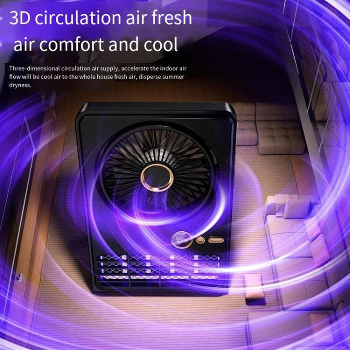 2-i-1 Husholdnings Elektrisk Vifte Myggdreper Lampe LED Digital Bordvifte, Farge: Plug-in Svart | Luvikno