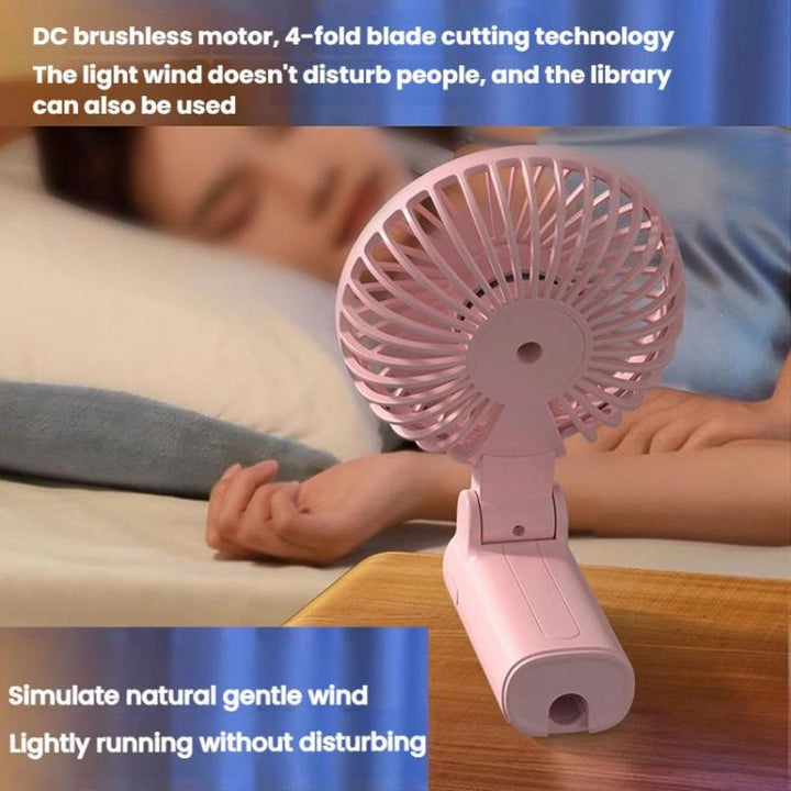 Folding Hanging Umbrella Fan USB Handheld Portable Umbrella Clip Fan Compact Desktop Fan(Black) | Luvikno