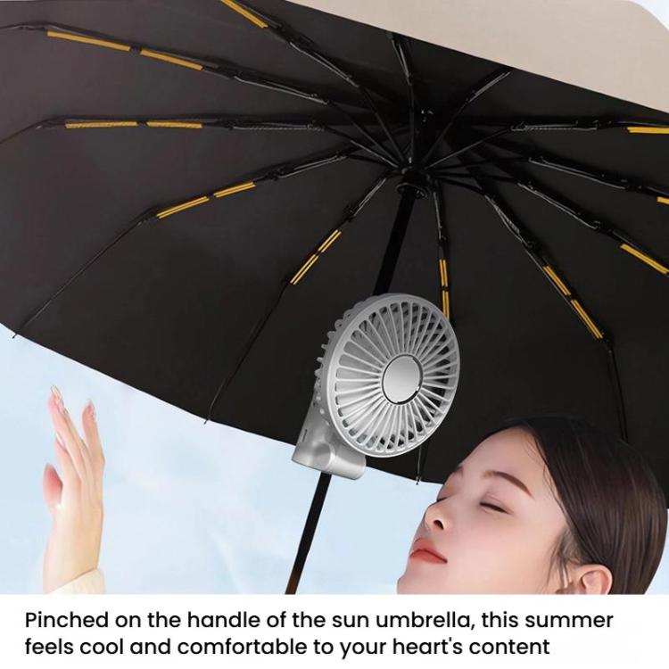 Folding Hanging Umbrella Fan USB Håndholdt Bærbar Parasol Klippvifte Kompakt Skrivebordsvifte (Rosa) | Luvikno
