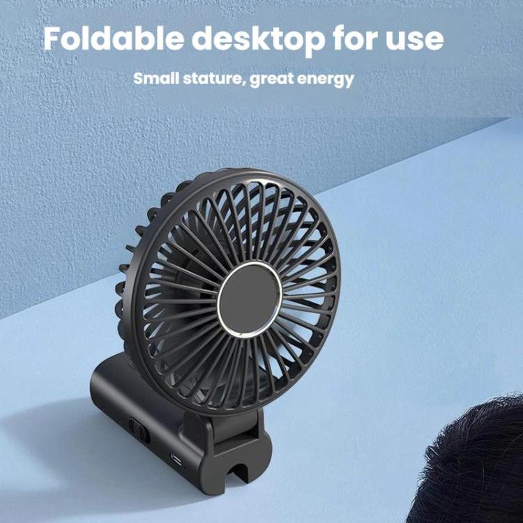 Folding Hanging Umbrella Fan USB Handheld Portable Umbrella Clip Fan Compact Desktop Fan(Black) | Luvikno