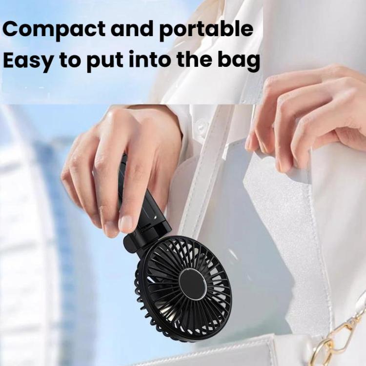 Folding Hanging Umbrella Fan USB Handheld Portable Umbrella Clip Fan Compact Desktop Fan(White) | Luvikno